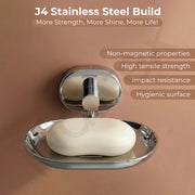 Plantex J4 Stainless Steel Wall Mounted Soap Holder for Bathroom/Soap Holder for Kitchen/Soap Stand for Bathroom/Bathroom Accessories (Chrome Finish) Onix
