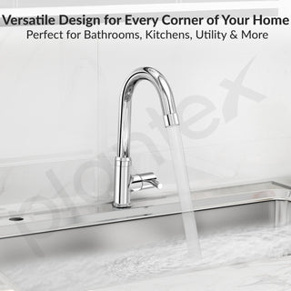 Plantex Pure Brass Pillar Tap for Wash Basin with 360° Swivel Spout for Sink Tap with Water Saving Aerator-7 Year Warranty (ICO-912-Chrome)