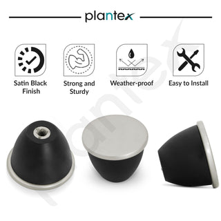Plantex Knobs for Drawer/Drawer Knobs/Knobs for Cabinets/Pull-Push Knobs for Kitchen/Bedroom Drawer - Pack of 3 (Satin Black)