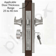 Plantex Stainless Steel Door Lock Handle Set/6-Lever Lock Mechanism with 3 Years of Warranty/Mortise Lock with 3 Keys, Brass Lock Body & Cylinder - (Matt)