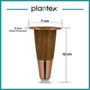 Plantex Heavy Duty Round 4 inch Spare Sofa Legs for Bed Furniture/Sofa Legs for Furniture Fitting/Table Legs/Sofa Leg Set of 2 pcs (Rose Gold Finish)