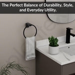 Plantex Space Aluminium Hand Napkin Hanger/Towel Ring/Napkin Holder/Towel Hanger/Bathroom Accessories (Black)