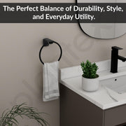 Plantex Space Aluminium Hand Napkin Hanger/Towel Ring/Napkin Holder/Towel Hanger/Bathroom Accessories (Black)