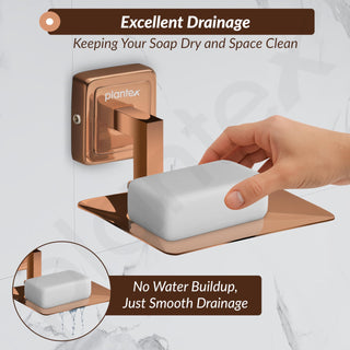 Plantex Soap Holder for Bathroom/304 Grade Stainless Steel Soap Case/Soap Stand/Bathroom Accessories - Pack of 1 (PVD Rose Gold)