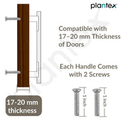 Plantex Aluminium Cabinet Handle/900mm Wardrobe Handle for Home/Cupboard Door Pull-Push Handles for Office - Pack of 2 (DTC-5580, Satin White & Chrome)