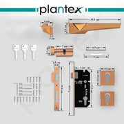 Plantex Door Lock for Main Door/Brass Handle with 3 Computerised Key/Mortise Lock for Bedroom/3 Years Warranty (7095, PVD Choco)