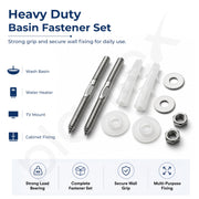 Plantex 10MM Stainless Steel Basin Fastener Set/Heavy Duty Rag/Rack Bolt with Nut/ Washer & Nylon Rawl Plug/Wash Basin/Water Heater/TV Mount & Cabinet Wall Fixing