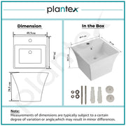 Plantex Ceramic Washbasin with 10 Years Glaze Warranty by Plantex/Half Pedestal Wash Basin for Bathroom/Wall Hung Basin for Home/Office/Hotels (Proton - White, 16 x15 x11 Inch)