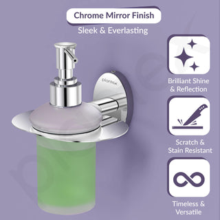 Plantex 304 Grade Stainless Steel Wash Basin Handwash Holder and Dispenser for Liquid Soap/Bathroom Accessories - Olive (Chrome)