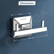 Plantex 304 Grade Stainless Steel Robe Hook/Cloth-Towel Hanger/Door Hanger-Hook/Bathroom Accessories - Pack of 1, Squaro (Chrome)
