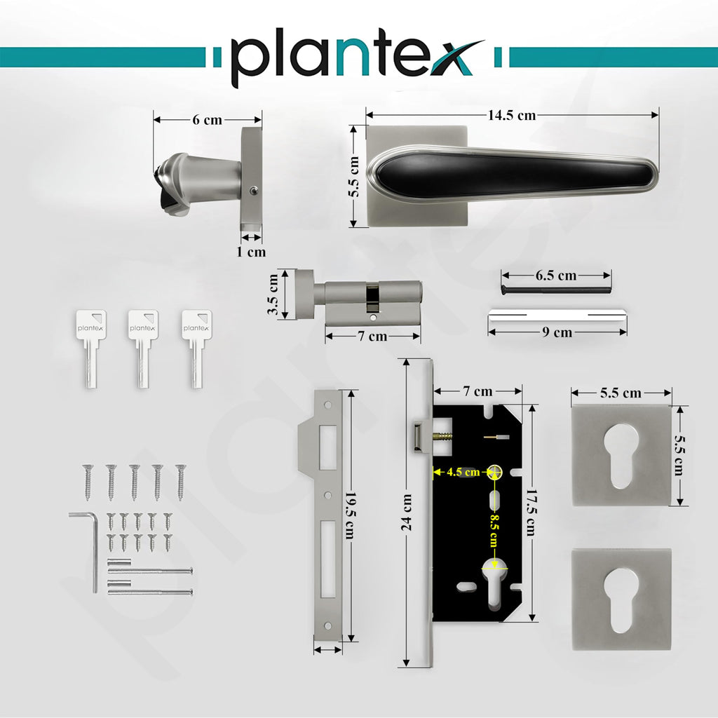 Plantex Main Door Lock/Mortise Lock for Doors - Robust Door Handle for ...