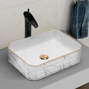 Plantex Table Top Wash Basin For Bathroom/Designer Ceramic Basin/Countertop Vessel Sink Basin - Indo-European Collection (18 x 13 x 5 Inch)