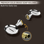 Plantex Soap Holder for Bathroom/Pure Brass Single Soap Dish/soap Stand/Soap Bar/Soap Case/Bathroom Accessories - Pack of 1 (APS-EFL-06, Chrome)