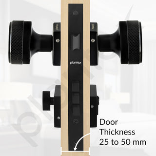 Plantex Triple Security Door Lock for Home/Main Door Lock Set with 3 Years of Warranty/Mortise Lock for Door with Brass Lock Body & Cylinder (Black)