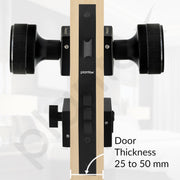 Plantex Triple Security Door Lock for Home/Main Door Lock Set with 3 Years of Warranty/Mortise Lock for Door with Brass Lock Body & Cylinder (Black)