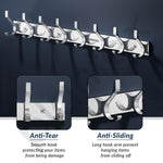 Plantex Aluminium Cloth Hanger Wall Mounted With 8 Hooks For Bathroom/Kitchen - Cloth Hanger/Towel Hanger/Keys Holder - Pack Of 2 (8 Hooks, Chrome)