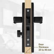 Plantex Heavy-Duty Door Lock - Main Door Locks Handle Set/Mortise Lock with 3 Keys, Brass Lockbody & Cylinder (8125 - Z Black & DC Black)