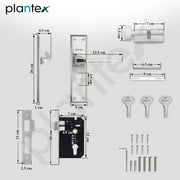 Plantex Main Door Lock Handle Set/6-Lever Locks Mechanism with 3 Years of Warranty by plantex/Mortise Lock with 3 Keys, Brass Locks Body & Cylinder (PTP-04 Matt)