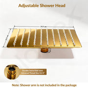Plantex Stainless Steel Overhead Shower 8 x 8 inch with Water-Saving Technology/High pressure Rain Shower Head without Arm/Bathroom Shower -(Ultra Slim-PVD Gold)