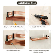 Plantex Shelf for Bathroom/Stainless Steel Shelf/Multipurose Shelf for Bathroom/Bathroom Accessoriece - (15 x 5 Inch, PVD Rose Gold)