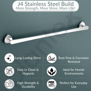 Plantex  J4 Stainless Steel Towel Holder in Bathroom/Cloth Hanger for Bathroom/24 Inch Single Towel Rod/Bathroom Accessories (Chrome Finish) Angel
