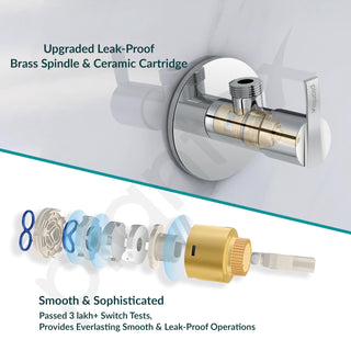 Plantex Pure Brass Angle Valve for Bathroom with Brass Wall Flange and Teflon Tape/Angle Cocke for Bathroom-7 Year Warranty by Plantex [AQ-1405-Mirror Chrome]