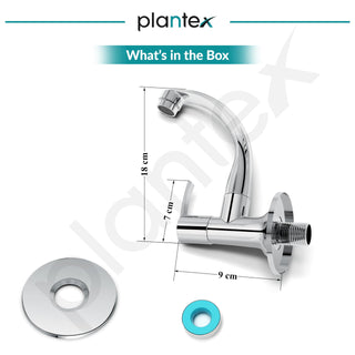 Plantex Pure Brass Kitchen Taps for Home Sink/Tap for Kitchen Basin with 360° Swivel Spout and Water Saving Aerator/Water Tap with Brass Wall Flange-7 Year Warranty (AQ-1410- Chrome)