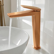 Plantex Wash Basin Mixer Tap/Hot & Cold Basin Mixer Faucet/Brass Deck Mount Pillar Spout for Bathroom Sink - Pack of 1 (4604, Brushed Rose Gold)