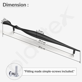 Plantex Cabinet Handle/288mm Handle for Cabinet/Door Pull-Push Handle for Home/Office - Pack of 1 (Black)