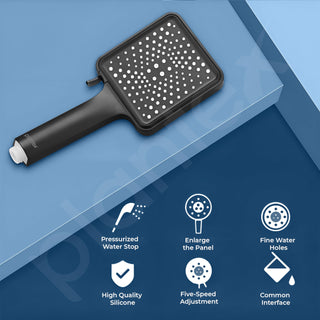 Plantex ABS Hand Shower for Bathroom/Handheld Shower Without Hose Pipe for Home/Hotel (643-Black)