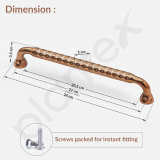 Plantex Cabinet Handle/224mm Handle for Cabinet/Door Pull-Push Handle for Home/Office - Pack of 1 (Rose Gold)