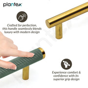 Plantex Stainless Steel & Aluminium Cabinet Handle/450mm Wardrobe Door Handle/Cupboard Pull-Push Handles for Home/Office - Pack of 1 (Green & Gold)