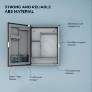 Plantex Bathroom Cabinet with Mirror/ABS Bathroom Storage Cabinet/Mirror Cabinet for Wall/Mirror with Storage for Bathroom - 18x14 Inch (CAB-117, Grey)