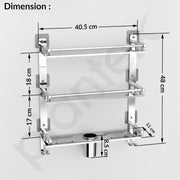 Plantex 5in1 Bathroom Organiser Without Drill/3 Tier Self Adhesive Stainless Steel Shelf/Multipurpose Shelf for Bathroom with Double Soap Dish and Toothbrush Holder(Chrome)