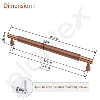 Plantex Cabinet Handle/288mm Handle for Cabinet/Furniture/Door Pull-Push Handle for Home/Office - Pack of 1 (Rose Gold)