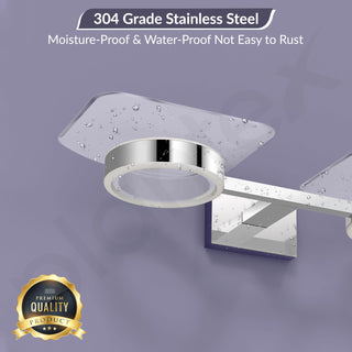 Plantex 304 Grade Stainless Steel Square Dual Soap Holder for Bathroom/Wall Mounted Soap Holder/Bathroom Accessories - Benz (Chrome)
