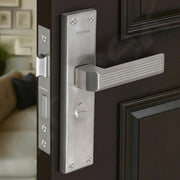 Plantex Stainless Steel Door Lock Bathroom Door Lock/Mortise 8inch Keyless Plate Handle Set for Home/Bathroom/Store Room/Balcony/Office - Pack of 1 (DTM-661, Matt)