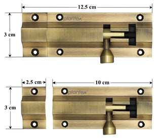 Plantex Antique Tower Bolt for Doors and Windows Safety - 4-inches Long (Pack of 2)