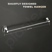 Plantex Towel Rod for Bathroom/Pure Brass Towel Hanger/24in Towel Holder/Bathroom Accessories - Pack of 1 (APS-DL-11, Chrome)