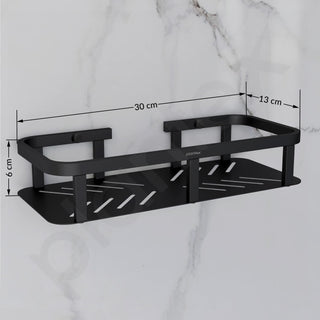 Plantex Stainless Steel 304 Grade Shelf for Bathroom/Storage Organizer for Bathroom/Kitchen Rack - Bathroom Accessories - Pack of 1 (12X5 Inches-Black Finish)