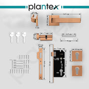 Plantex Triple Security Door Lock for Home/Main Door Lock Set with 3 Years of Warranty/Mortise Lock for Door with Brass Lock Body & Cylinder(7107 - PVD Choco)