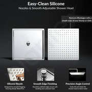 Plantex Stainless Steel Shower Head for Bathroom 12 x 12 inch with Water Saving Techonology/Rain Flow Overhead Shower without Arm/Bathroom Showers - (Ultra Slim-Chrome)