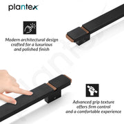 Plantex 12 Inch Main Door Handle/Aluminium Handle for Door/Black Pull-Push Handle for Home/Office/3 Years Warranty By Plantex - Pack of 1 (APS-613, Black & Rose Gold)