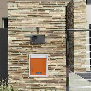 Plantex Letter Box - Mail Box/Post Box/Letter Box for Home gate/Complaint Box/Suggestion Box/Donation Box with Key Lock (Orange & Ivory) - Wall Mount A4 Size