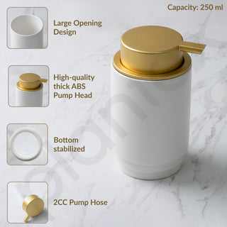 Plantex Ceramic Soap Dispenser for Washbasin/Hand Soap Dispenser/Soap Dispenser for Kitchen/Bathroom Accessories - Pack of 1