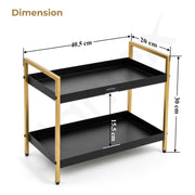 Plantex 2-Tier Standing Spice Rack/Bathroom Countertop Storage Shelf Organizer/Kitchen Storage Rack/Multipurpose Stand - Black (16 X 8 X 12 Inch)