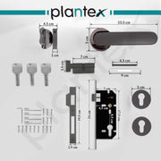 Plantex Door Lock for Home/Main Door Lock Set with 3 Computerized Key/Mortise Lock for Door with Brass Lock Body & Cylinder (SM037, BNM & Black)