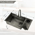 Plantex Sink for Kitchen/304 Grade Stainless Steel Waterfall sink