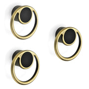 Plantex Drawer Knobs/Ring Drawer Kadi/Pull-Push Knobs for Kitchen/Bedroom Drawer - Pack of 3 (Brass Antique & Black)