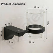 Plantex Tumbler Holder for Bathroom/Space Aluminium Tooth Brush Holder/Toothpaste Hoder/ Bathroom Accessories - Pack of 1 (Black)